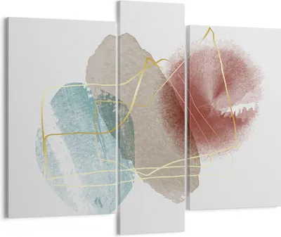 Produktbild von Bild auf Leinwand - Leinwandbild - 3 Teile - Form Figur Abstraktion - 95x80cm - Wand Bild - Wanddeko - Wandbilder - Leinwanddruck - Bilder - Wanddekoration - Leinwand bilder - Wandbild - CB95x80-5057