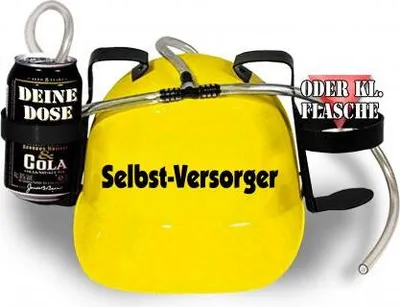 Produktbild von Trinkhelm Spaßhelm mit Printmotiv - Selbst-Versorger- 51651 Color - gelb