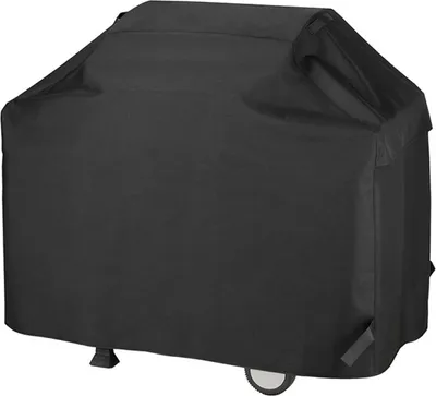 A black grill cover on a white background.