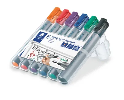 Obrázok produktu pre Staedtler 356 WP6, 6 kusov, Čierna, Modrá, Zelená, Oranžová, Červená, Fialová, Šedá, Polypropylén (PP), 2 mm