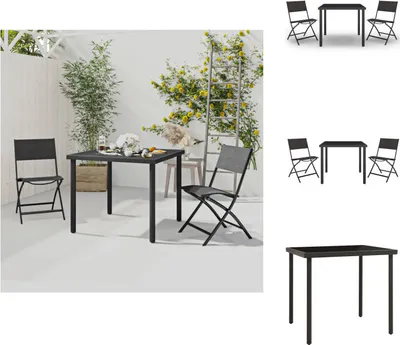 Image de vidaXL Ensemble de jardin 3 pièces acier - ensembles de meubles de jardin