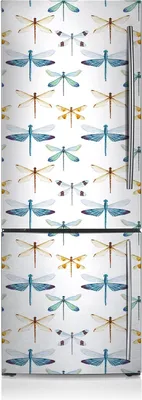 Produktbild von Kühlschrank Aufkleber Kühlschrankmagnete Dekoration Kühlschrankfolie 70x190 cm - Libellen.
