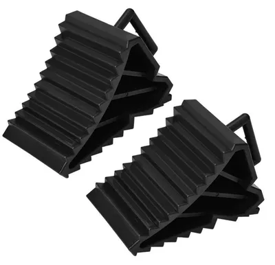 Image de 2 blocs anti-dérapants pour voiture, butées de pneus en caoutchouc, 15,5 cm