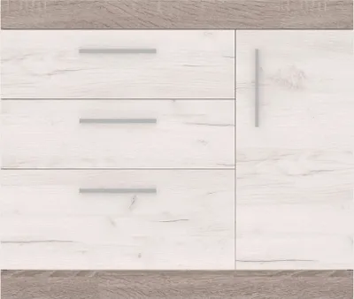 Obrázek produktu pro Furniture24 Venecia komoda 101 x 85 x 39 cm příborník 3 zásuvky 1 dvířka