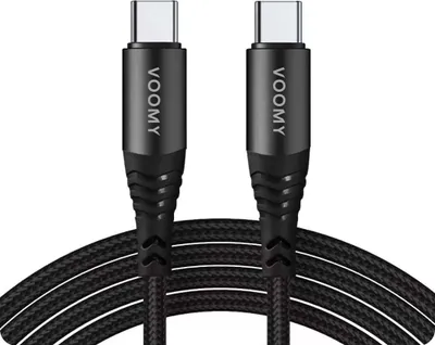 Produktbild von Voomy 2950029567771, 2 m, USB C, USB C, USB 3.2 Gen 1 (3.1 Gen 1), 20 Gbit/s, Schwarz