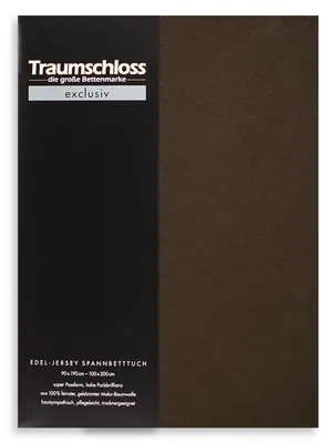 Produktbild von Traumschloss Exclusiv Edel-Jersey Spannbettlaken 180-200 x 200 cm schoko 150g/m², 100% gekämmte Mako Baumwolle