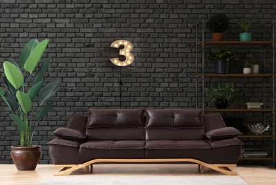 Produktbild von Couch Dreisitzer Design Sofa 3 Sitzer Schwarz JVmoebel