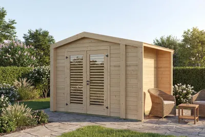 Produktbild von Gartenhaus Killarney, 300x250cm, Naturbelassen, 28mm