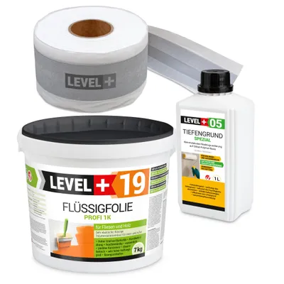 Produktbild von Dichtset Innen Außen Abdichtung-Set SET545 Flüssigfolie 7kg Auf Holz Fliesen OSB Wasserdicht Dichtband 120/70mm Ausdehnbar