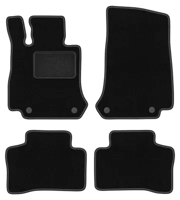 Imagen del producto de Alfombrillas de moqueta para Mercedes EQC N293 desde 2019 (SUV) – juego de 4 piezas, negras, a medida – Wielganizator LUX