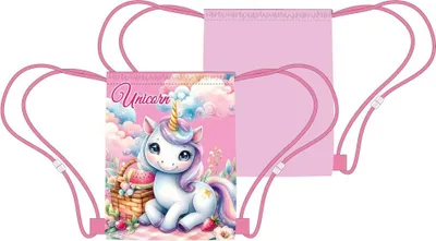 Image de Sac de sport licorne 40cm Enfants Sac arc-en-ciel nuages