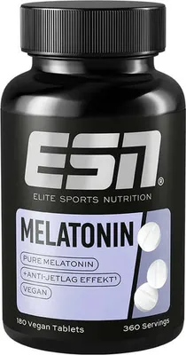 Produktbild von ESN - Melatonin Sleep Aid, Melatonin Tabletten, Schlaftabletten mit 1 mg Melatonin pro Tablette – 180 Tabletten