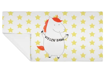 Produktbild von Mr. & Mrs. Panda Handtuch 50x100 Einhorn Dankeschön - Weiß - Geschenk, Vielen Dank, gesichtstuch, Danksagung, Frotteehandtuch, Unicorn, Flauschtuch, Danke, Einhörner