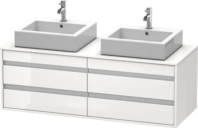 Produktbild von Waschtischunterbau KETHO 550x1400x496mm weiß hochglanz weiß hochglanz