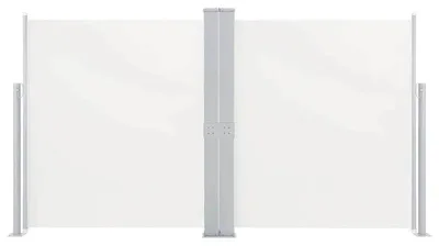Obrázok produktu pre Terásková markíza – dvojité výsuvné tienenie a ochrana proti vetru – 170 x 600 cm – Vhodná do záhrady, na balkón a terasu – Krémová farba