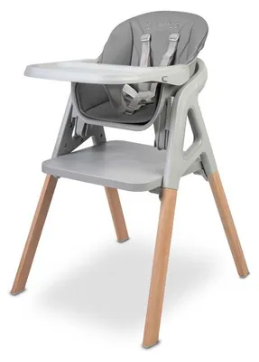 Imagen del producto de Silla alta Smartee 3 en 1 con mesa para dibujar, con altura ajustable, arnés de 5 puntos, color gris