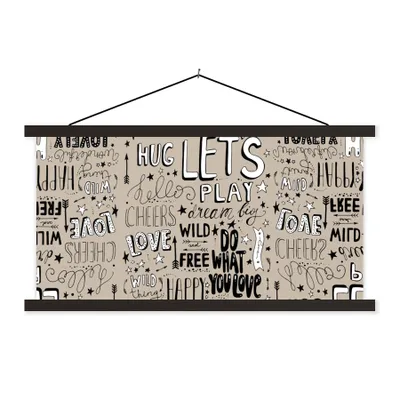 Produktbild von MuchoWow® Textilposter Sprichwörter - Zitate - Wörter - Baby - Kinder - Kinder 150x75 cm mit schwarzem Rahmen - Posterleiste