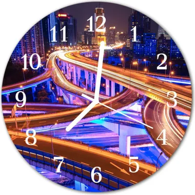 Immagine prodotto di Orologio da parete in vetro, ideale per la cucina, diametro 30 cm, design multicolore