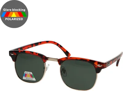 Image de Spectrum lunettes de soleil polarisées Club Square Havana Gold Vert unie