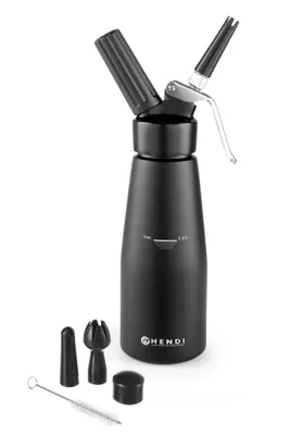 Produktbild von HENDI Sahnespender schwarz 0,5 l alu.Kitchen Line
