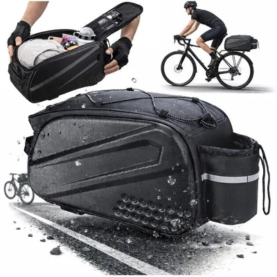 Zdjęcie produktu dla Torba Rowerowa na Bagażnik Sakwa na Rower Kufer Organizer+Pokrowiec i Pasek