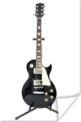 Produktbild von MuchoWow® Poster Eine schwarze E-Gitarre 120x180 cm - Kunstposter