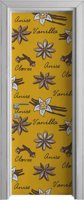 Produktbild von Tür Selbstklebende 70x210 cm Türfolie Türtapete Klebefolie - Gewürze Vanilleblüte Nelken