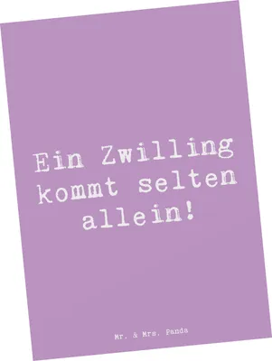 Produktbild von Mr. & Mrs. Panda Postkarte Spruch Zwillingsgeschwister Liebe - Lavendeltraum - Geschenk, Postkarten, Dankeschön, Grußkarte, Familienmitglieder, Zwillingssprüche