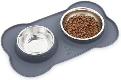 Produktbild von Famanu Hundenapf Set mit Antirutsch-Silikonmatte - für kleine Hunde