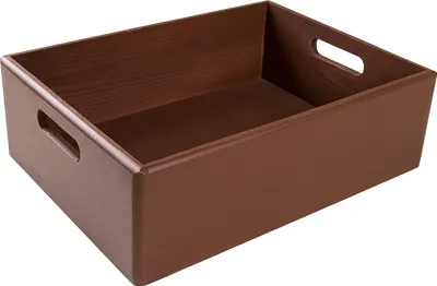 Produktbild von Creative Deco XL Braune Holzkiste Obstkiste Korb | 40x30x13cm (+/-1cm) | mit Griffen | ohne Deckel | Hölzernen Kasten Holzbox Kiste | Ostern Geschenke