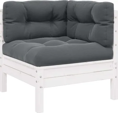 Produktbild von vidaXL Gartensofa 2-Sitzer mit Kissen in Weiß Massivholz Kiefer