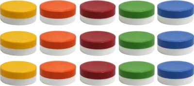 Produktbild von 15 Salbendöschen für Pads 40ml mit farbigen Deckeln - hergestellt in Deutschland