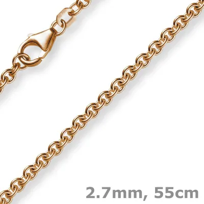 Produktbild von 2,7mm Kette Collier Rundankerkette aus 750 Gold Rotgold, 55cm Uni