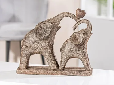 Productafbeelding van Gilde Figuur, Olifant, "Marula", Kunsthars, bruin, VE 2, Lengte: 8,5 cm, Breedte: 26,5 cm, Hoogte: 24 cm, Artikelnummer: 52961, EAN: 4063387529614