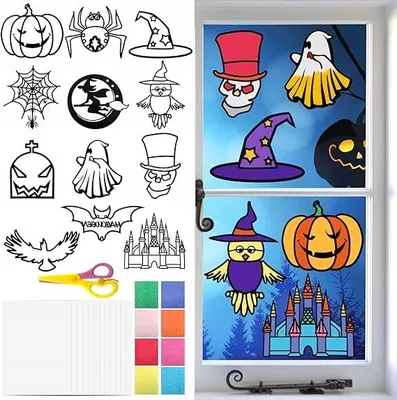 Produktbild von DIY Herbst Bastelset für Kinder - Fenstergirlanden mit 12 Motiven