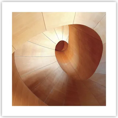 Produktbild von Poster - Poster ohne Rahmen - Dreidimensional Spirale Braun - 40x40 cm - Wand Bild - Wanddeko - Wandbilder - Kunstposter - Wandposter - Bilder - Kunstdruck - Wanddekoration - P2XAC40x40-4652
