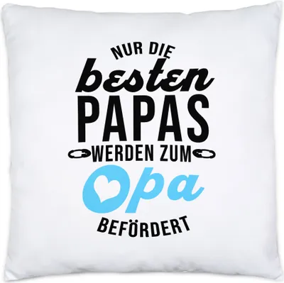 Produktbild von Nur Die Besten Papas Werden Zum Opa Befördert Kissen Inkl. Füllung Geschenk Ankündigung Schwangerschaft Enkelkinder