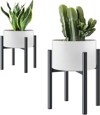 Immagine prodotto di Portafiori metallici neri regolabili da 20-35 cm per interni ed esterni