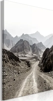 Produktbild von Italienischer Leinwand Leinwandbild - Trail Through the Mountains (1 Part) Vertical 80x120 cm Landschaften c-B-0598-b-a