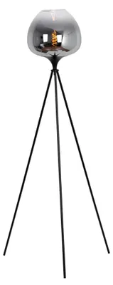 Produktbild von LED Stehleuchte, Metall schwarz, Glas rauch, H 145 cm
