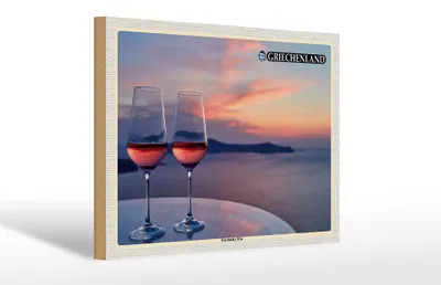 Produktbild von Holzschild Reise 30x20cm Griechenland Griechischer Wein