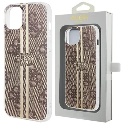 Produktbild von Guess Iml 4G Gold Streifen Etui Für Iphone 15 Plus / 14 Plus - Braun