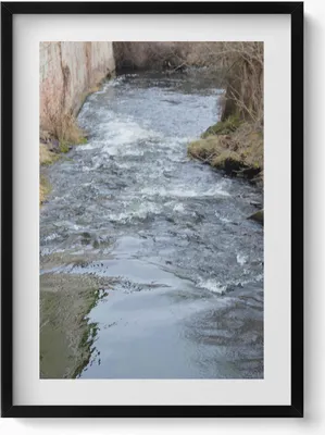 Produktbild von Tasovice Fluss Dyje Moravia– Wandbild mit Rahmen – Gerahmtes Bild  – Wanddekoration – 50x70 cm –  Schwarz Rahmen