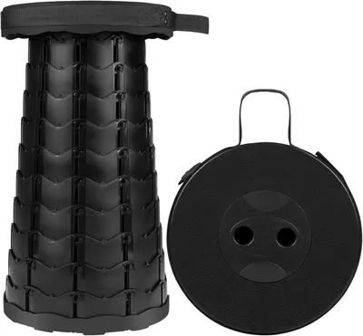Image de Siège télescopique, tabouret pliable, capacité de charge, noir, pour le camping