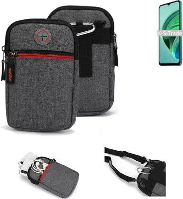 Produktbild von K-S-Trade Holster Gürteltasche kompatibel mit Xiaomi Redmi Note 11E 5G Handy Tasche Schutz Hülle grau Zusatzfächer 1x