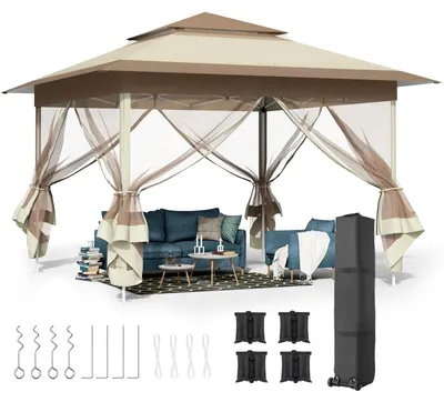 Immagine prodotto di Gazebo da giardino - Tenda da giardino - Tenda per feste - Telo ombreggiante - Zanzariere - Poliestere impermeabile