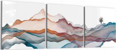 Produktbild von DEQORI Glasbild Echtglas 3x50x50 cm 'Berglandschaft' Wandbilder XXL groß