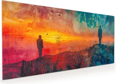Produktbild von Küchenrückwand Spritzschutz Glas mit Motiv Abstrakte Sonnenaufgang 40 x 40 cm