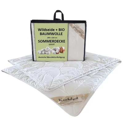 Produktbild von Wildseide Sommerdecke leicht in 200x220 cm 60% Seide und 40% Baumwolle (Bio)