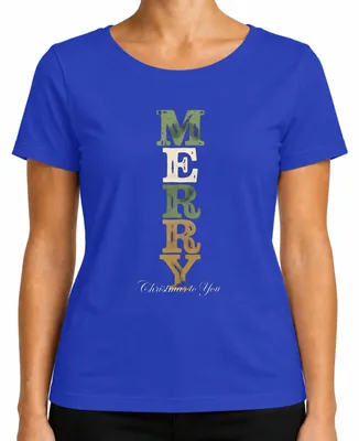 Zdjęcie produktu dla MERRY Christmas to You Christmas Gift Vintage Ladies T-Shirt, Niebieski, M